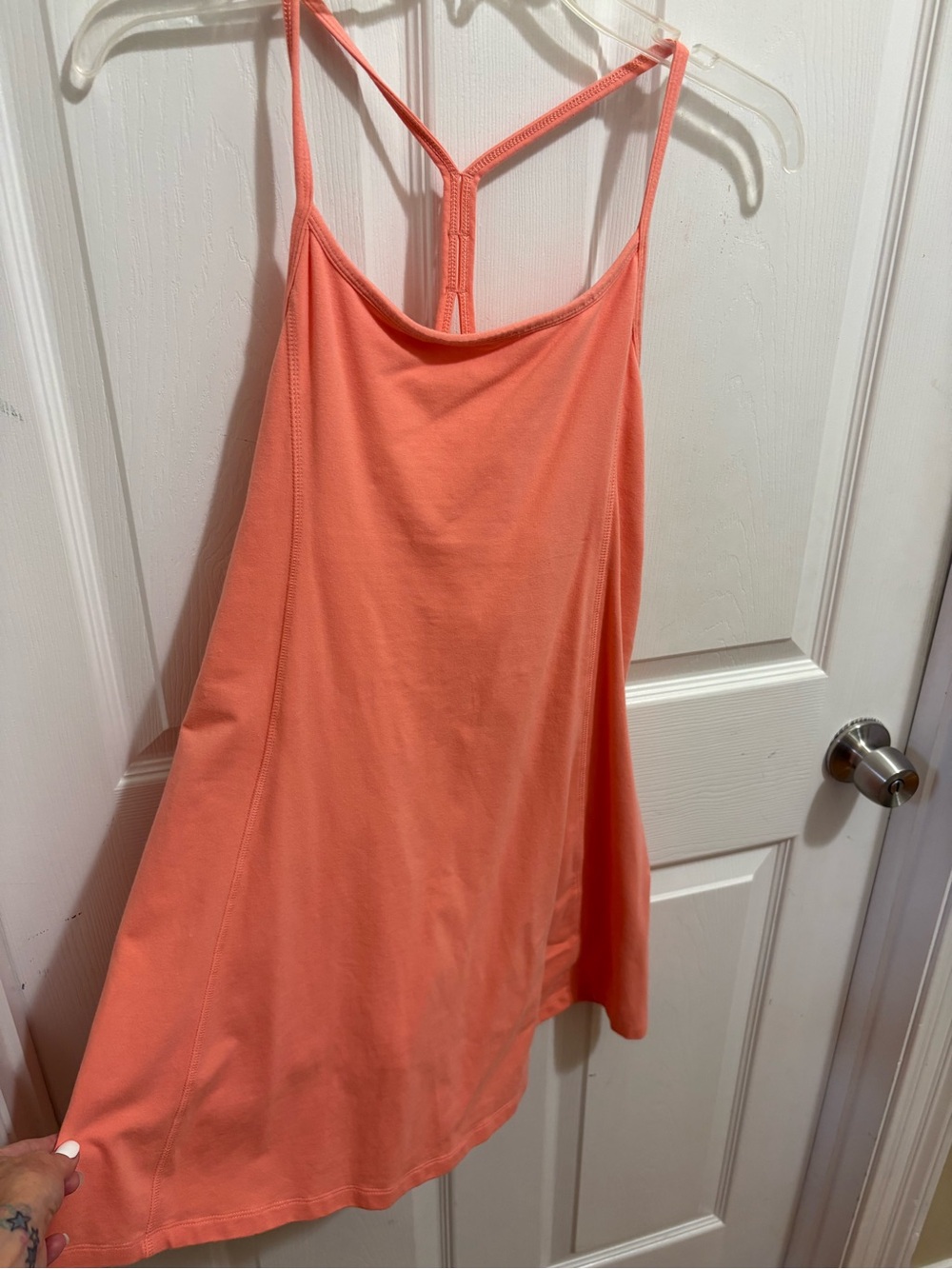 PINK Victoria's Secret Coral-Peach Strappy Back romper